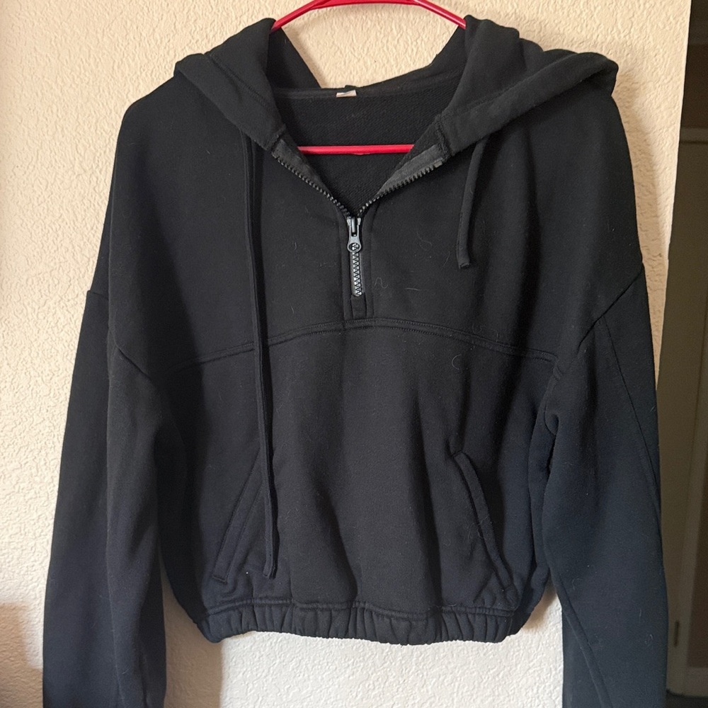 ALO Yoga Charcoal Half-Zip Hoodie
